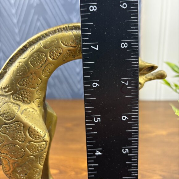 Vintage Brass Giraffe Family Trio MCM Animal Figurines Hollywood Regency Brass - Picture 11 of 13